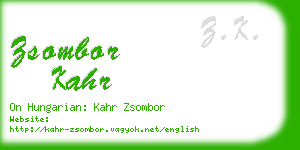 zsombor kahr business card